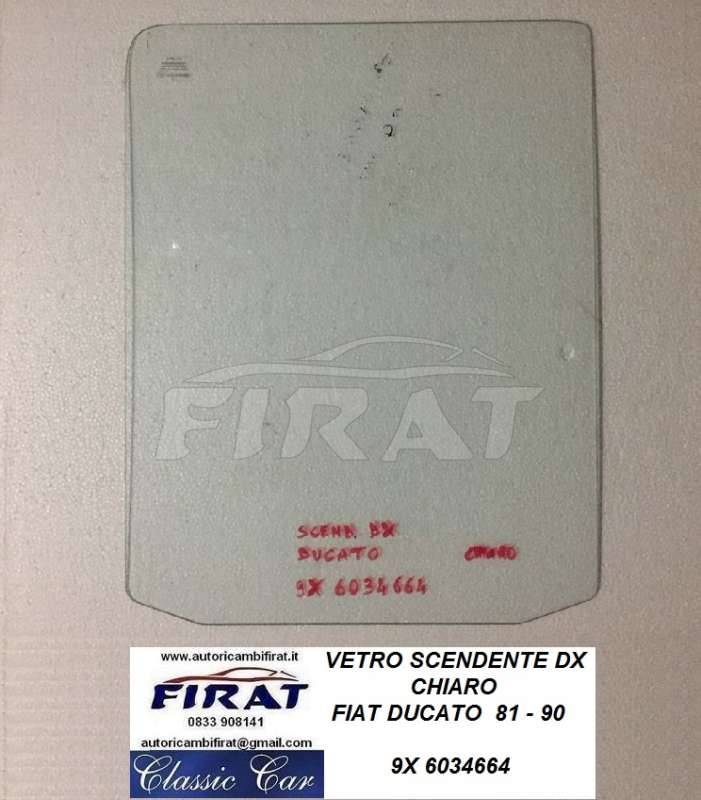 VETRO SCENDENTE FIAT DUCATO 81 - 90 DX CHIARO